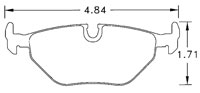 Large photo of PFC Racing Brake Pad, BMW Rear, SAAB 9-5 Rear (D396), Pegasus Part No. PF396-Size