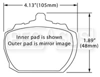 Large photo of Hawk Brake Pad, Triumph Stag, TR8 (D81), Pegasus Part No. HB229-Compound-Thickness