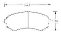 Large photo of Hawk Brake Pad, Nissan 240SX (D422), Pegasus Part No. HB231-Compound-Thickness