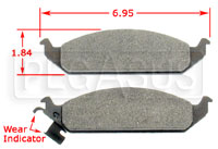 Large photo of Hawk Brake Pad, Chrysler, Dodge, Plymouth (D650), Pegasus Part No. HB233-Compound-Thickness