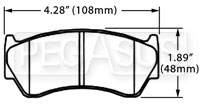 Large photo of Hawk Brake Pad, Nissan 200SX, Sentra (D668), Pegasus Part No. HB236-Compound-Thickness