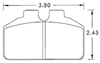 Large photo of Hawk Brake Pad, Outlaw 2800 / Wilwood Dynalite Bridge Bolt, Pegasus Part No. HB237-Compound-Thickness