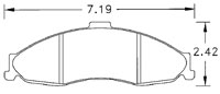 Large photo of Hawk Brake Pad, 98-02 Camaro, Firebird (D749), Pegasus Part No. HB249-Compound-Thickness