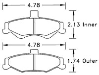 Click for a larger picture of Hawk Brake Pad, 98-02 Camaro, Firebird Rear (D750)