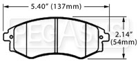 Large photo of Hawk Brake Pad, 97-01 Hyundai Tiburon, Kia (D700), Pegasus Part No. HB261-Compound-Thickness