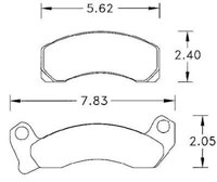 Large photo of Hawk Brake Pad, 87-93 Mustang V8 (D431), Pegasus Part No. HB263-Compound-Thickness