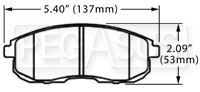 Large photo of Hawk Brake Pad, 2003-05 Nissan 350Z, Infiniti G35 (D430), Pegasus Part No. HB268-Compound-Thickness