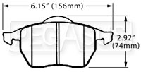 Large photo of Hawk Brake Pad, Audi, VW Passat (D555), Pegasus Part No. HB269-Compound-Thickness