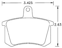 Large photo of Hawk Brake Pad, Alfa, Audi, VW Rear (D228), Pegasus Part No. HB271-Compound-Thickness