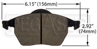 Large photo of Hawk Brake Pad, Audi, Volkswagen (D687), Pegasus Part No. HB272-Compound-Thickness