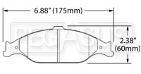 Large photo of Hawk Brake Pad, 99-04 Ford Mustang (D804), Pegasus Part No. HB274-Compound-Thickness