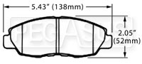 Large photo of Hawk Brake Pad, Acura, Honda (D465), Pegasus Part No. HB275-Compound-Thickness