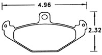 Large photo of Hawk Brake Pad, Viper Rear, Lotus Elise Rear (D491), Pegasus Part No. HB278-Compound-Thickness