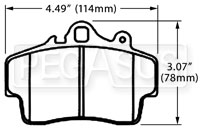 Large photo of Hawk Brake Pad, Porsche Boxster (D737), Pegasus Part No. HB289-Compound-Thickness