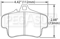 Large photo of Hawk Brake Pad, Porsche Rear (D738), Pegasus Part No. HB290-Compound-Thickness