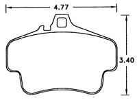 Large photo of Hawk Brake Pad, 98 Porsche 911 Targa (D776), Pegasus Part No. HB291-Compound-Thickness