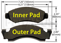 Large photo of Hawk Brake Pad, Ford Trucks, IHC Scout II (D50), Pegasus Part No. HB292-Compound-Thickness