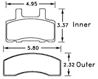 Large photo of Hawk Brake Pad, Chevy/GMC, Dodge Truck (D370), Pegasus Part No. HB296-Compound-Thickness