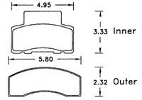 Large photo of Hawk Brake Pad, Chevy/GMC, Dodge Truck (D459), Pegasus Part No. HB298-Compound-Thickness