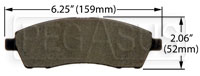 Large photo of Hawk Brake Pad, Ford Truck Rear (D757), Pegasus Part No. HB303-Compound-Thickness