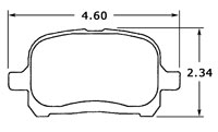 Large photo of Hawk Brake Pad, Lexus/Toyota (D707), Pegasus Part No. HB320-Compound-Thickness