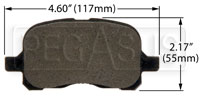 Click for a larger picture of Hawk Brake Pad, 98-02 Chevy Prizm, Toyota Corolla (D741)