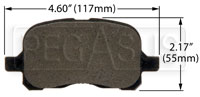 Large photo of Hawk Brake Pad, 98-02 Chevy Prizm, Toyota Corolla (D741), Pegasus Part No. HB321-Compound-Thickness