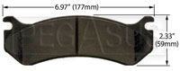 Large photo of Hawk Brake Pad, Cadillac, Chevy/GMC Truck, Hummer (D785), Pegasus Part No. HB323-Compound-Thickness