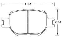 Large photo of Hawk Brake Pad, 01-05 Toyota Celica, Scion tC (D817), Pegasus Part No. HB328-Compound-Thickness