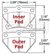 Click for a larger picture of Hawk Brake Pad, 01-05 Toyota Celica GT-S Rear (D823)
