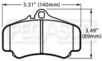 Large photo of Hawk Brake Pad, Porsche 996 GTR, GT3 Cup, Pegasus Part No. HB340-Compound-Thickness