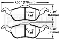 Click for a larger picture of Hawk Brake Pad, 00-04 Ford Focus non-SVT (D816)