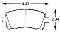 Large photo of Hawk Brake Pad, 02 Subaru WRX (D721), Pegasus Part No. HB352-Compound-Thickness