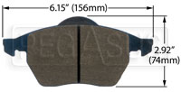 Large photo of Hawk Brake Pad, Audi, Volkswagen (D840), Pegasus Part No. HB354-Compound-Thickness