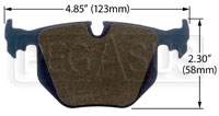 Large photo of Hawk Brake Pad, BMW Rear (D548), Pegasus Part No. HB362-Compound-Thickness