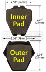 Large photo of Hawk Brake Pad, Audi, Volkswagen (D839), Pegasus Part No. HB363-Compound-Thickness