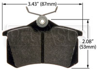 Large photo of Hawk Brake Pad, Audi, VW Rear (D340, D1017), Pegasus Part No. HB364-Compound-Thickness