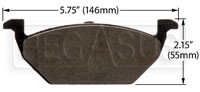 Large photo of Hawk Brake Pad, Volkswagen, Audi A3 (D768), Pegasus Part No. HB365-Compound-Thickness