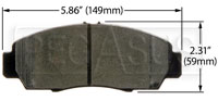 Large photo of Hawk Brake Pad, Acura, 03-10 Honda Accord EX (D787), Pegasus Part No. HB366-Compound-Thickness