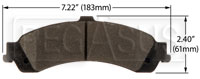 Large photo of Hawk Brake Pad, Cadillac, Chevy/GMC Truck Rear (D834), Pegasus Part No. HB385-Compound-Thickness