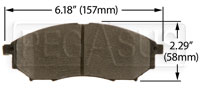 Large photo of Hawk Brake Pad, 2004-08 Nissan 350Z, Infiniti G35 (D888), Pegasus Part No. HB387-Compound-Thickness