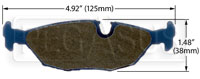 Large photo of Hawk Brake Pad, BMW Rear (D279), Pegasus Part No. HB399-Compound-Thickness