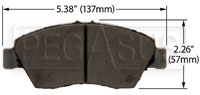 Large photo of Hawk Brake Pad, Honda, Acura RSX (D621), Pegasus Part No. HB418-Compound-Thickness