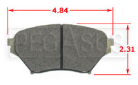 Large photo of Hawk Brake Pad, 01-05 Mazda Miata Sport Suspension (D890), Pegasus Part No. HB431-Compound-Thickness