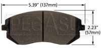 Large photo of Hawk Brake Pad, 03-05, 08-09 Subaru WRX, Saab 9-2X (D929), Pegasus Part No. HB432-Compound-Thickness