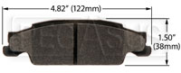 Large photo of Hawk Brake Pad, Cadillac 03-08 CTS, 05-08 STS Rear (D922), Pegasus Part No. HB440-Compound-Thickness