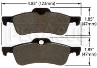 Large photo of Hawk Brake Pad, BMW Mini Cooper Rear (D1060), Pegasus Part No. HB445-Compound-Thickness