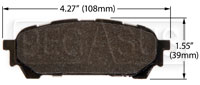 Large photo of Hawk Brake Pad, Saab, 04-05 Subaru WRX Rear (D1004), Pegasus Part No. HB452-Compound-Thickness