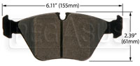 Large photo of Hawk Brake Pad, BMW 03-06 M3, 06-08 Z4 (D946), Pegasus Part No. HB464-Compound-Thickness