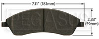 Large photo of Hawk Brake Pad, Cadillac SRX (D1019), Pegasus Part No. HB467-Compound-Thickness